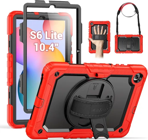Miniatura 14 de SEYMAC - Funda protectora resistente a prueba de golpes para Samsung Galaxy Tab S6 Lite de 10.4 pulgadas 2024/2022/2020 (SM-P620/P610/P615), Negro