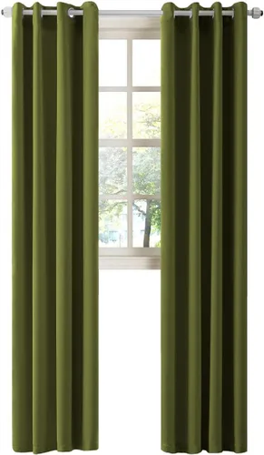 Miniatura 110 de LA PALMA Cortinas opacas con aislamiento térmico y ojales, para sala de estar, dormitorio, paquete de 2 paneles