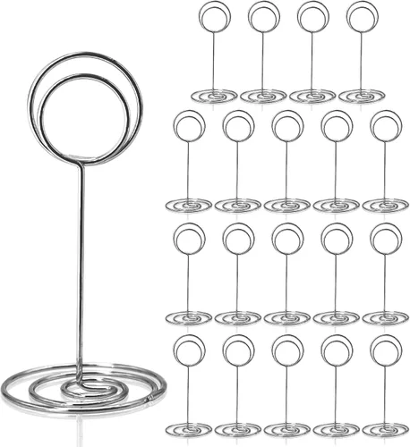 Miniatura 10 de Soportes para números de mesa, 20 unidades, 3.35 pulgadas, soportes para números de mesa para bodas, fiestas, graduaciones, recepciones