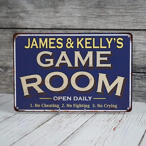 Miniatura 4 de Letrero de pared con texto en inglés «Your Name» para sala de juegos, decoración de juegos, arcade, retro, video, póster para jugadores, teatro