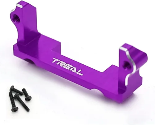 Miniatura 2 de TREAL Aluminum 7075 Steering Servo Mount for FMS FCX24 Power Wagon Mud Racer 1:24 (Purple)