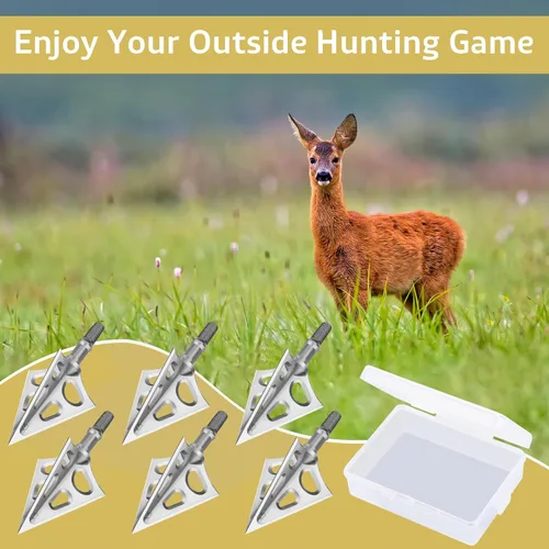 Miniatura 5 de Hunting Broadheads with 3 Fixed Blade 100 Grain Screw-in Archery Broadheads Compatible with Crossbows,Recurve and Compound Bows Plateado-3