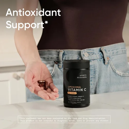 Miniatura 6 de Sports Research® Suplemento de Vitamina C Liposomal de Alta Potencia 1000 mg – Certificado Vegano, Sin OMG, Sin Gluten Antioxidante y Apoyo