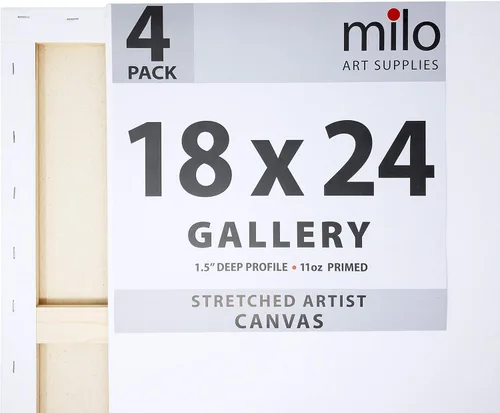 Miniatura 2 de milo Lienzo estirado para artista, 18 x 24 pulgadas, paquete de 4, perfil de galería de 1.5 pulgadas de grosor, lienzos grandes imprimados de 11