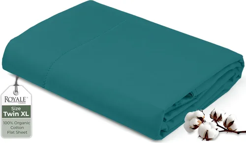 Miniatura 179 de Royale Linens Sábana encimera de tamaño individual XL 100% Algodón Orgánico – Super suave – Sábanas superiores de percal – Sábana encimera