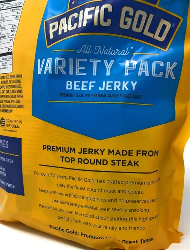 Miniatura 4 de Pacific Gold Beef Jerky Original & Teriyaki, 12 unidades por bolsa (3 bolsas (36 unidades)