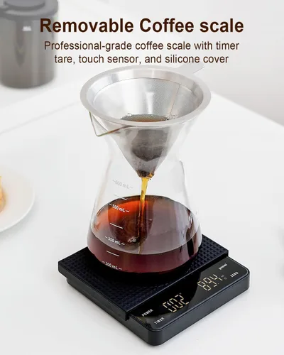 Miniatura 2 de MOKKOM Molinillo de café eléctrico con báscula de café extraíble, molinillo de granos de café cónico antiestático, 31 ajustes precisos para verter