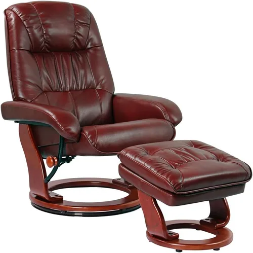 Miniatura 8 de BenchMaster Newport reclinable giratorio y otomano inclinado negro