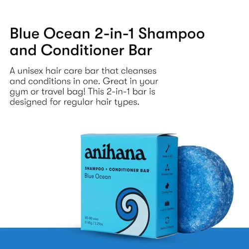 Miniatura 2 de ANIHANA Barra de champú y acondicionador para cabello normal normal, limpio, purificador, natural, aspecto y brillo saludables, sin parabenos