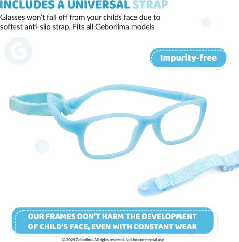 Miniatura 40 de Lentes de marco flexible para niños pequeños, lentes irrompibles para niños de 1 a 3 años, lentes graduados flexibles, marcos de anteojos para niños