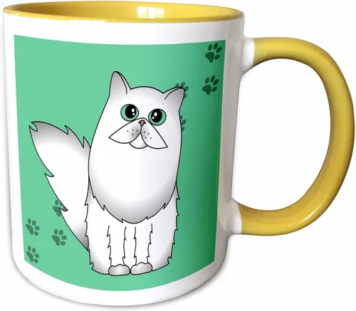 Miniatura 12 de 3dRose mug_6111_4 White Chinchilla - Taza negra de dos tonos, multicolor, 11 onzas Blanco