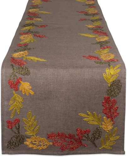 Miniatura 10 de DII Decoración de mesa de otoño bordada para comedor de Acción de Gracias, camino de mesa, 14 x 70 pulgadas, hojas de otoño