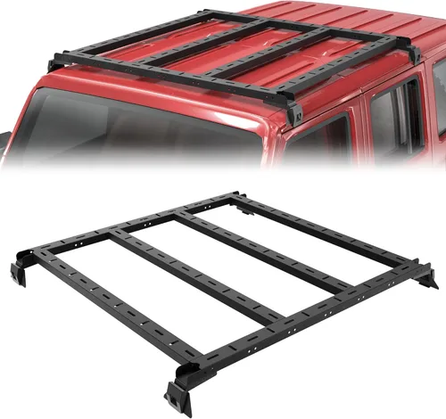 Miniatura 14 de Soporte de techo para Toyota 4Runner 2010-2024 5ª generación, cesta de carga de longitud completa resistente con barras transversales, estante