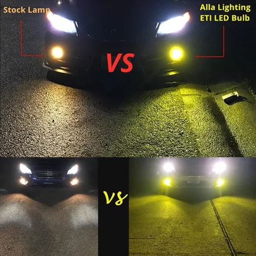 Miniatura 4 de Alla Lighting Bombillas LED antiniebla de 3800 lm 899 880, base PG13 superbrillante 884 885 887 893 H27 H32, ETI 56-SMD (amarillo dorado de 3000 K)