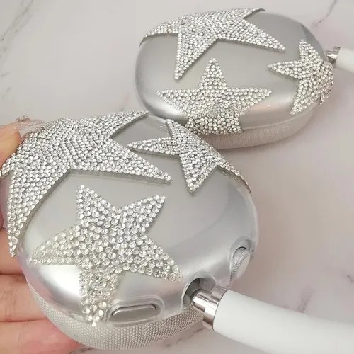 Miniatura 50 de MORWLAT Funda para AirPods Max con Diamantes de Imitación Brillantes Estrellas, Fundas Suaves Bonitas Transparentes y Brillantes para Mujeres