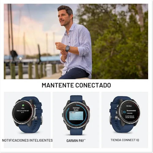 Miniatura 4 de Garmin® quatix® 8, 47 mm, reloj inteligente GPS marino, pantalla AMOLED brillante, controles de trazador de cartas, linterna incorporada