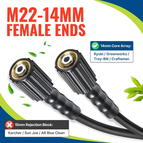 Miniatura 7 de YAMATIC - Manguera de lavado a presión súper flexible de 50 pies 1/4", resistente a torceduras, reemplazo de manguera de lavadora de presión