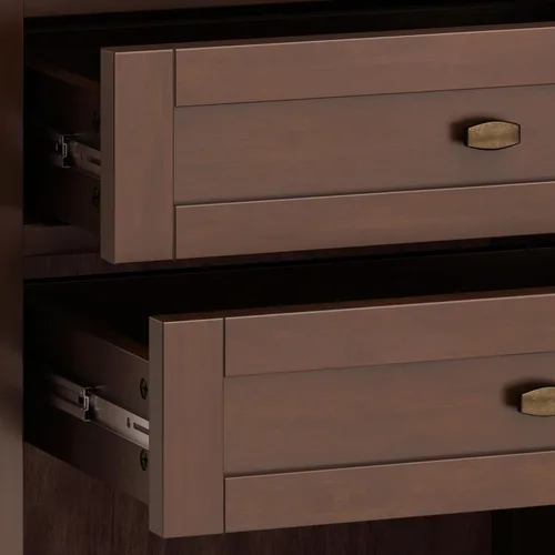 Miniatura 8 de SIMPLIHOME Warm Shaker Mesitas de noche de madera maciza de 24 pulgadas de ancho estilo transicional en negro para sala de estar y dormitorio