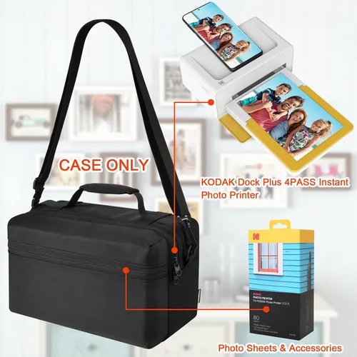 Miniatura 3 de Homakover Bolsa negra 290D compatible con Kodak Dock Plus 4 x 6 pulgadas, impresora portátil de fotos instantáneas, bolsa de almacenamiento