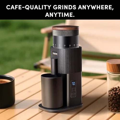 Miniatura 3 de Wirsh Geimori T38 - Molinillo de café eléctrico portátil, con batería de 3600 mAh y ajuste continuo para expreso, vertido, prensa francesa, dosis