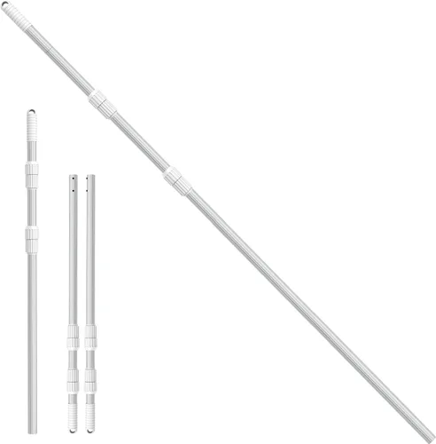 Miniatura 8 de YEECHUN Poste de piscina profesional de 16.5 pies telescópico de aluminio resistente, longitud ajustable de 6.5 a 16.5 pies, poste universal