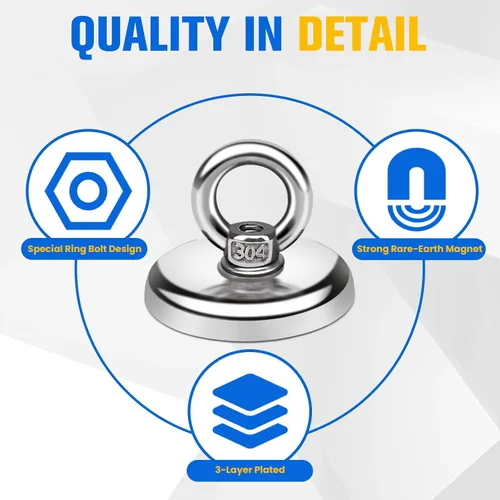 Miniatura 5 de E BAVITE Ganchos magnéticos, imanes de neodimio de tierras raras resistentes de 60 libras con orificio avellanado, perfectos para el hogar, cocina