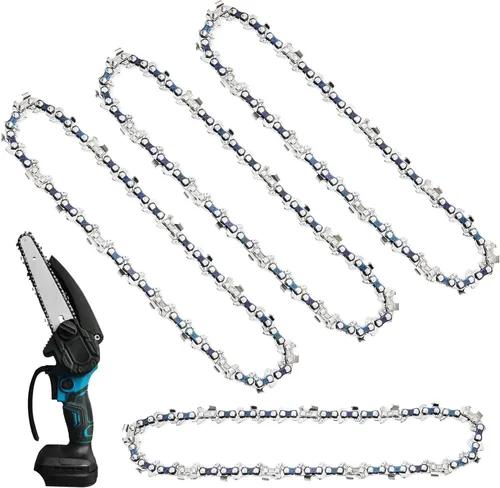 Cadena de repuesto para motosierra de 6 pulgadas, 4 cadenas para barra de 6 pulgadas, calibre 043 pulgadas, paso LP de 1/4 pulgadas, se adapta a