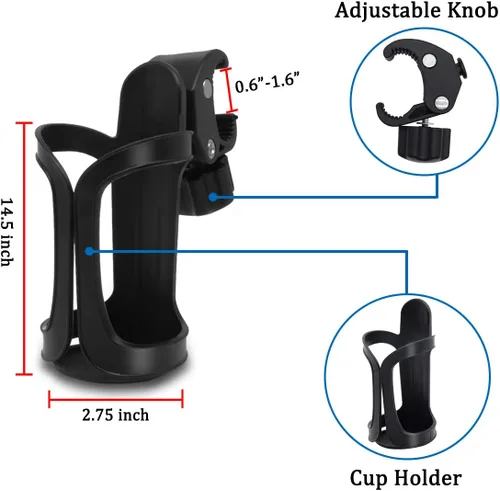 Miniatura 2 de Boaton Portavasos para riel de barco marino, sin perforación, soporte para bebida para cubierta superior o poste de Bimini, accesorios para barco