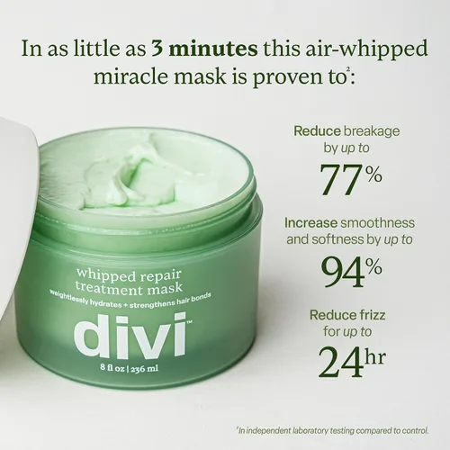 Miniatura 8 de Divi Clarifying Scalp Reset Shampoo and Whipped Repair Treatment Mask Set, limpieza profunda, control de aceite, reparación de bonos