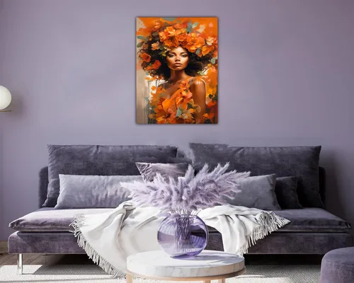 Miniatura 277 de Arte de pared afroamericano, decoración de rey y reina bailarín negro para sala de estar, arte de pareja de amor negro para dormitorio, lienzo