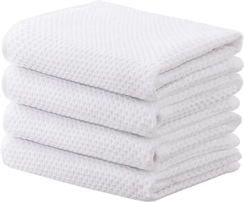 Miniatura 16 de joybest Paños de cocina de algodón, paquete de 8 paños de cocina de tejido de gofre, ultra suaves, absorbentes, paños de secado rápido, trapos