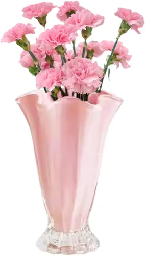 Miniatura 10 de Jarrón de cristal acanalado vintage de 8.7 pulgadas en relieve, grande, grueso, grueso, transparente, floreros hidropónicos para rosas, lirios