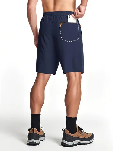 Miniatura 2 de MAGCOMSEN Pantalones cortos de senderismo para hombre de 9 pulgadas, de secado rápido, ligeros, con bolsillos con cremallera, para entrenamiento