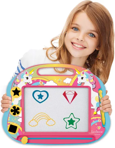 Miniatura 5 de Lexibook, Tablero de Dibujo de Unicornio Mágico Magnético Multicolor, Juguete Artístico Creativo para Niñas y Niños, Lápiz Stylus y Sellos