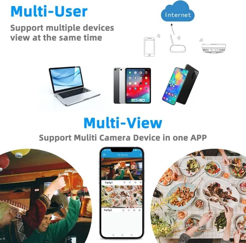 Miniatura 6 de Cámara cargador de teléfono, cámara de carga inalámbrica, gran angular de 110°, WiFi de 2.4G/aplicación gratuita control remoto, detección