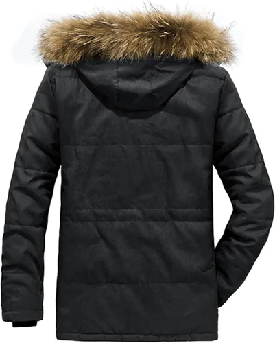 Miniatura 2 de Tanming - Abrigo de invierno para hombre con forro de piel sintética y capucha desmontable