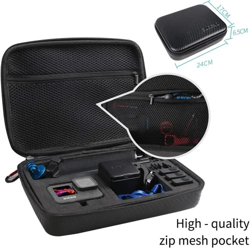 Miniatura 6 de Funda de transporte impermeable compatible con GoPro Hero 12/11/10/9/8/7/(2018)/6/5 Negro, DJI Osmo Action, AKASO/Campark/YI Action Camera y más