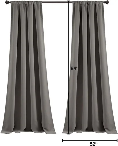 Miniatura 11 de Lush Decor Paneles de cortinas aisladas para oscurecer la habitación, con bolsillo para barra, par de cortinas largas para dormitorio o sala
