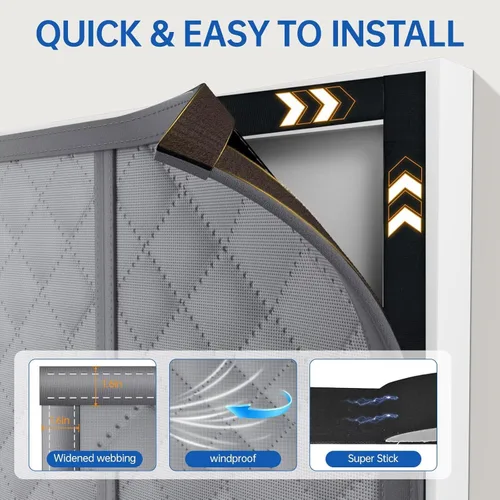 Miniatura 5 de Cortina térmica magnética para puerta que se adapta a puertas de 32"×80", cubierta térmica para puerta de invierno, tamaño de cortina 34×82