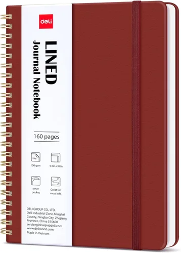 Miniatura 11 de deli Purple Lined Spiral Journal Notebook, 160 Pages, A5 (5.5"x8") Hardcover Writing Notebook, College Ruled Spiral Bound Journal for Women & Men