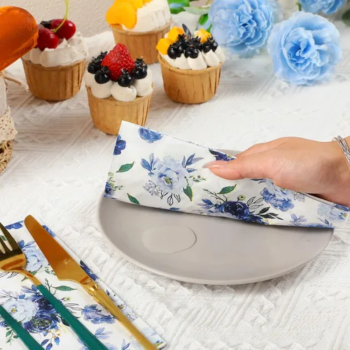Miniatura 4 de Servilletas florales desechables con flores, toallas de mano decorativas para baño, boda, cumpleaños, baby shower, mesa de cocina