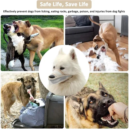 Miniatura 7 de Crazy Felix - Bozal de nailon para perros pequeños, medianos y grandes; bozal para mascotas de malla de aire transpirable, apto para beber