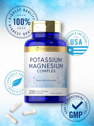 Miniatura 6 de Carlyle Suplemento de potasio y magnesio 200 cápsulas Complejo sin OMG y sin gluten