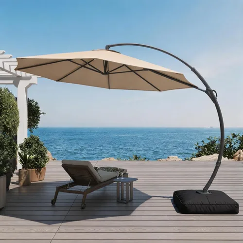 Miniatura 2 de LAUSAINT HOME Outdoor Patio Umbrella with Base included, Deluxe Curvy Cantilever Umbrella Heavy Duty Offset Hanging Umbrella