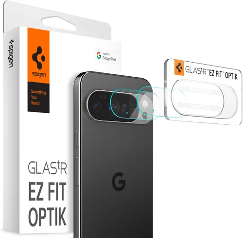 Spigen Protector de pantalla y lente de cámara [Glas.tR EZ Fit Optik] diseñado para Pixel 10 Pro XL [compatible con carcasas] - 2 unidades