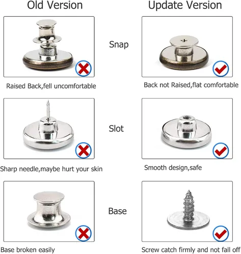 Miniatura 3 de Arokimi Reemplazo de botones de jeans, botones instantáneos sin coser para pantalones con herramienta, 0.669 in