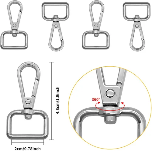 Miniatura 5 de 12 ganchos giratorios de 3/4 pulgadas de diámetro interior para manualidades, anillo en D de metal, cierre giratorio, cierres giratorios, cierres