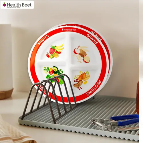 Miniatura 7 de Plato con porciones divididas para niños MyPlate, con 4 secciones divertidas & balanceadas para quisquillosos, English