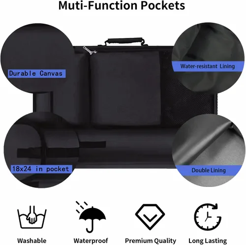 Miniatura 6 de TreochtFUN Bolsas de arte para suministros Portafolio Estuche 19 X 25.5 para almacenamiento A2 Tablero de lona A3 Cuaderno de bocetos - Llevar obras