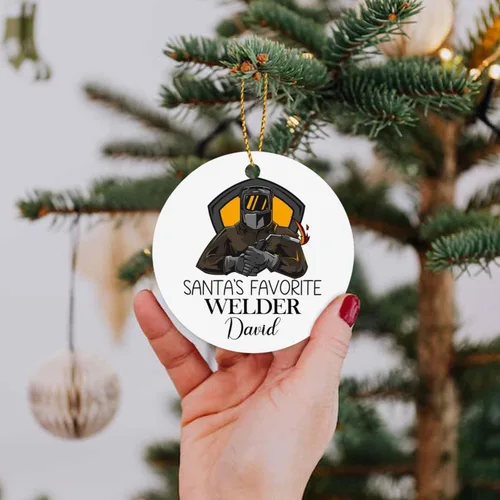 Miniatura 6 de Adorno de cristal personalizado para peluquero de perro favorito de Santa, adorno de Navidad para peluquero de perros 2025, adornos personalizados